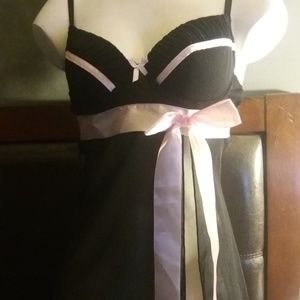 rampage intimates lingerie black babydoll size M